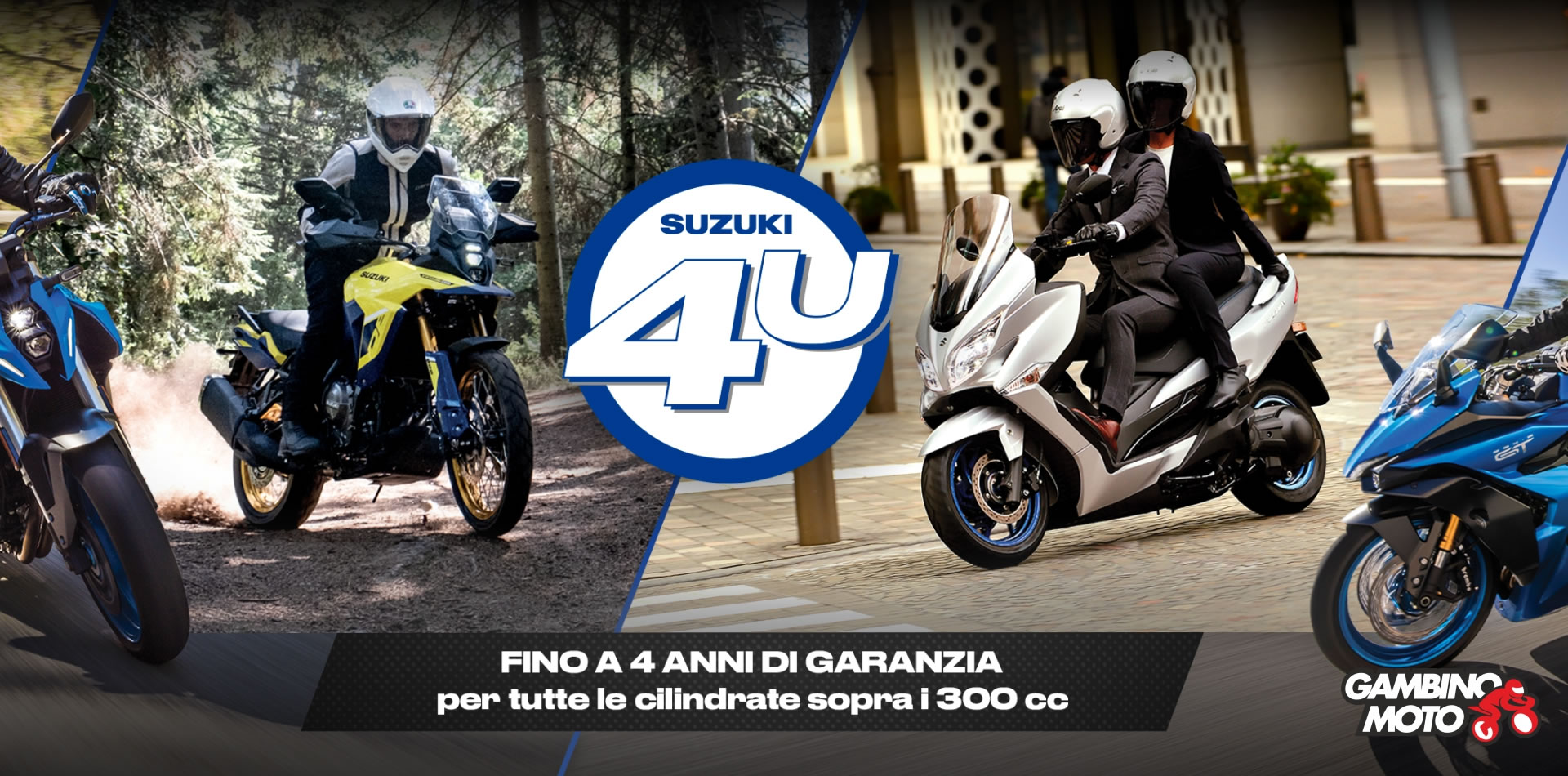 Gambino Moto, concessionaria ufficiale Suzuki Moto, Sym scooter, Peugeot scooter, accessori e abbigliamento moto
